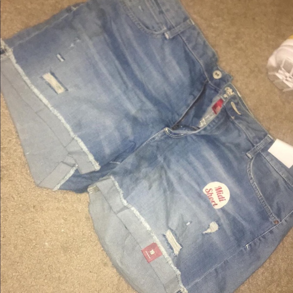 Distressed Denim Shorts